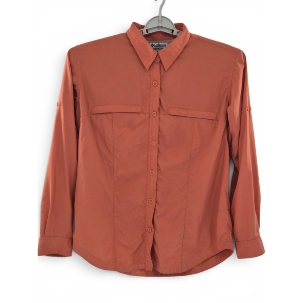Columbia GRT Women's Omni-Dry Shirt L Terracotta Nylon Vented Hiking Travel Top